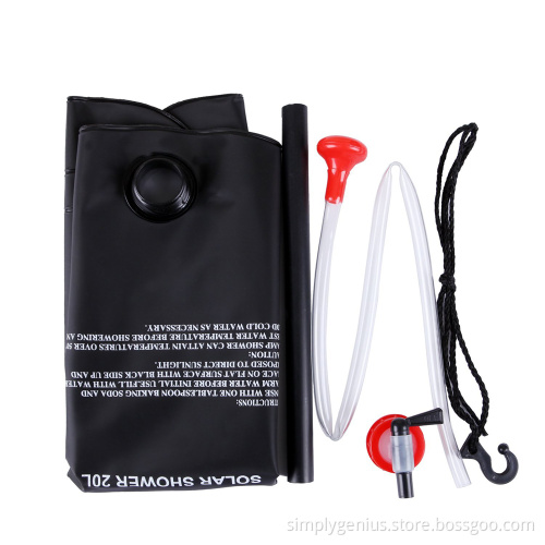 5 Gallons black hanging camp shower water heater bag